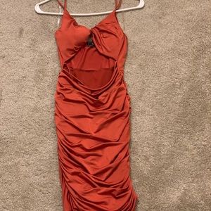 Orange bodycon dress